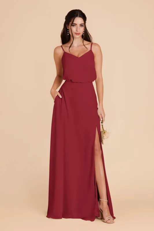 Gwennie Dress With Slit - Burgundy sold by Birdy Grey