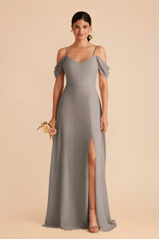 Devin Convertible Dress With Slit - Silver sold by Birdy Grey