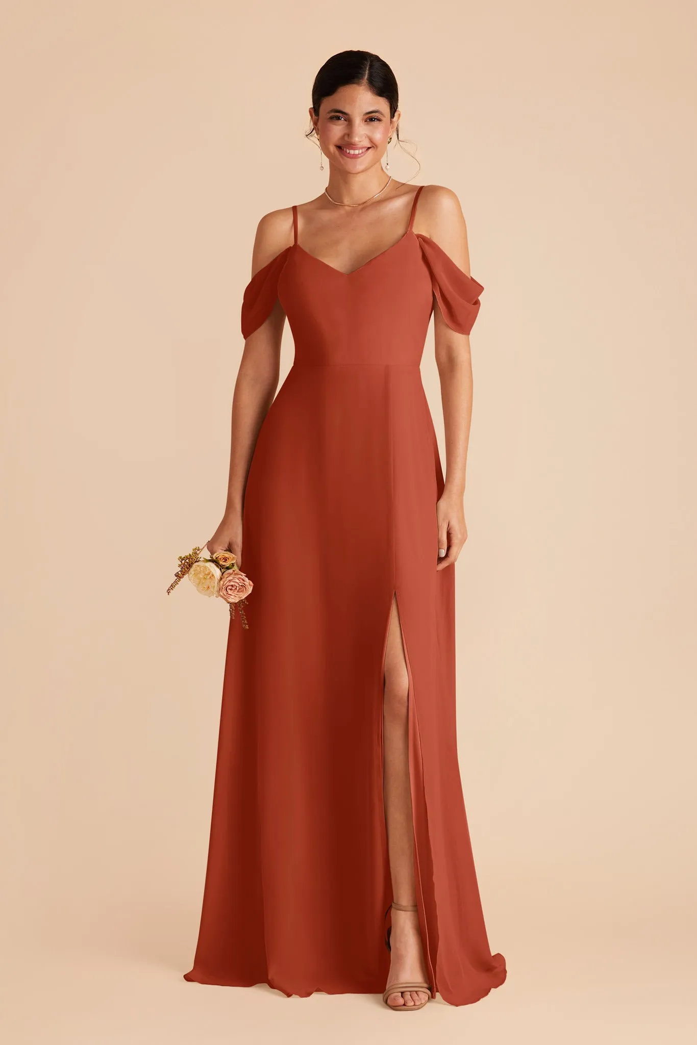 Devin Convertible Dress With Slit - Auburn sold by Birdy Grey