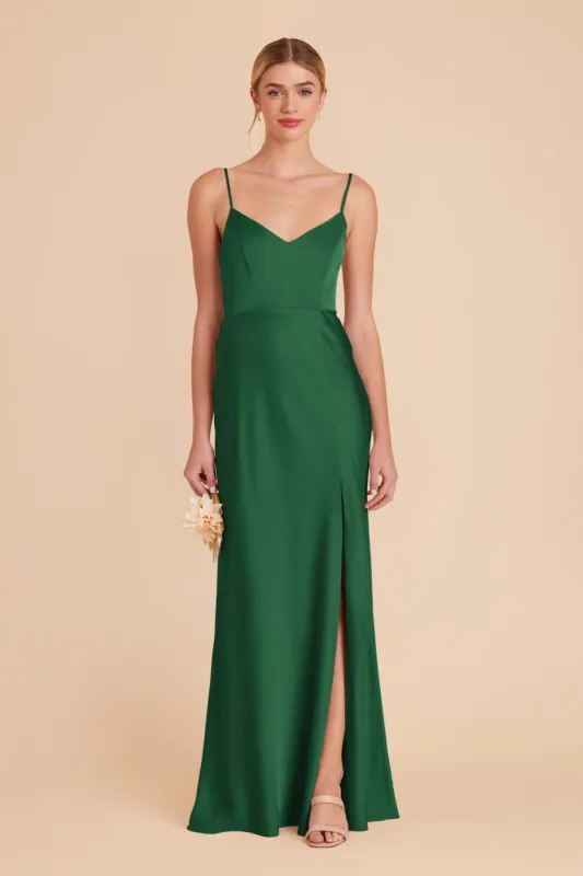 Jay Matte Satin Dress - Forest Green sold by Birdy Grey
