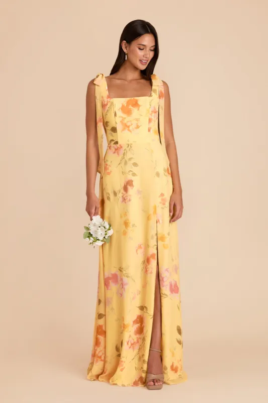 Alex Convertible Dress Chiffon - Pale Yellow Rococo Floral sold by Birdy Grey