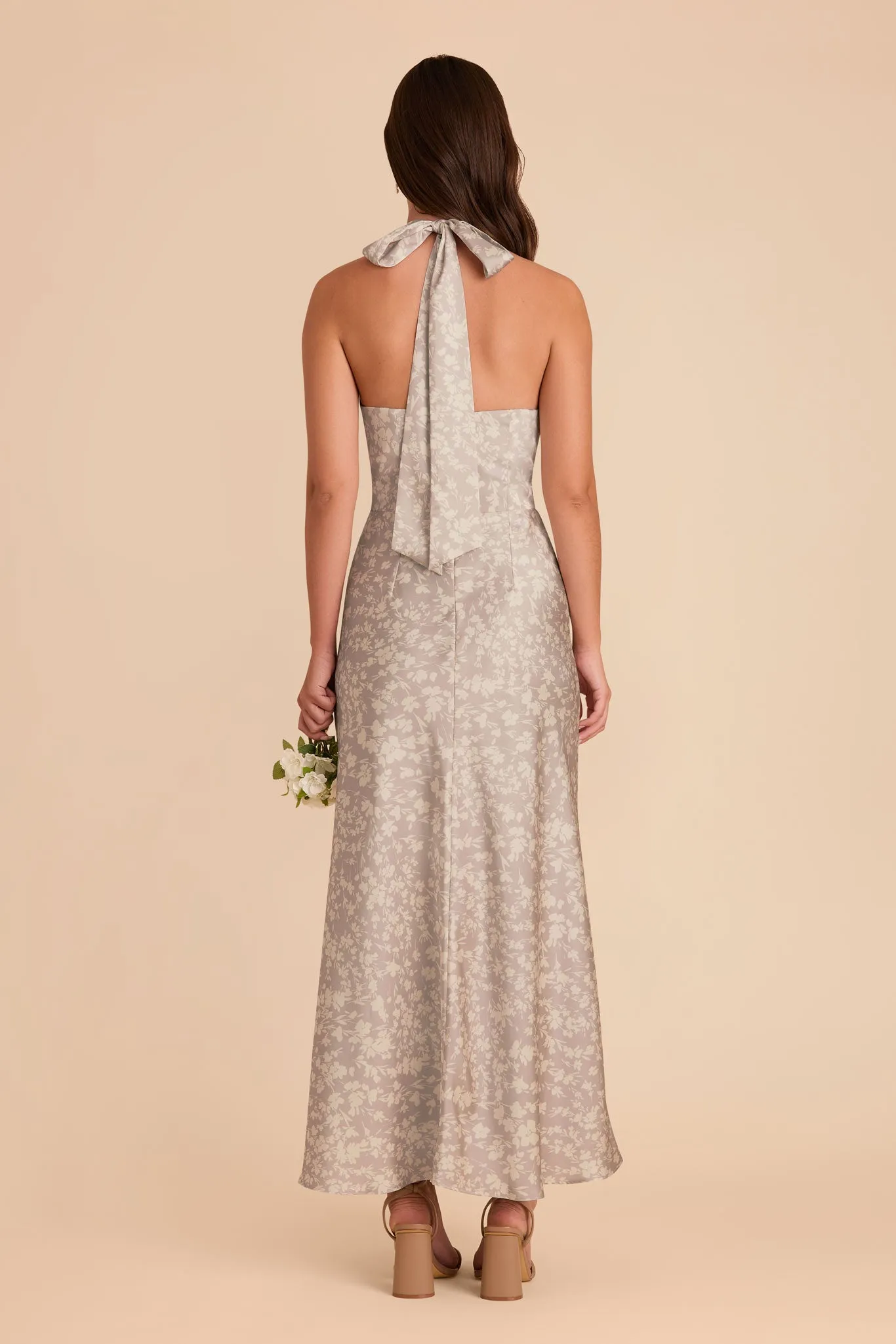 Monique Matte Satin Dress - Almond Dreamy Floral sold by Birdy Grey product image thumbnail 4