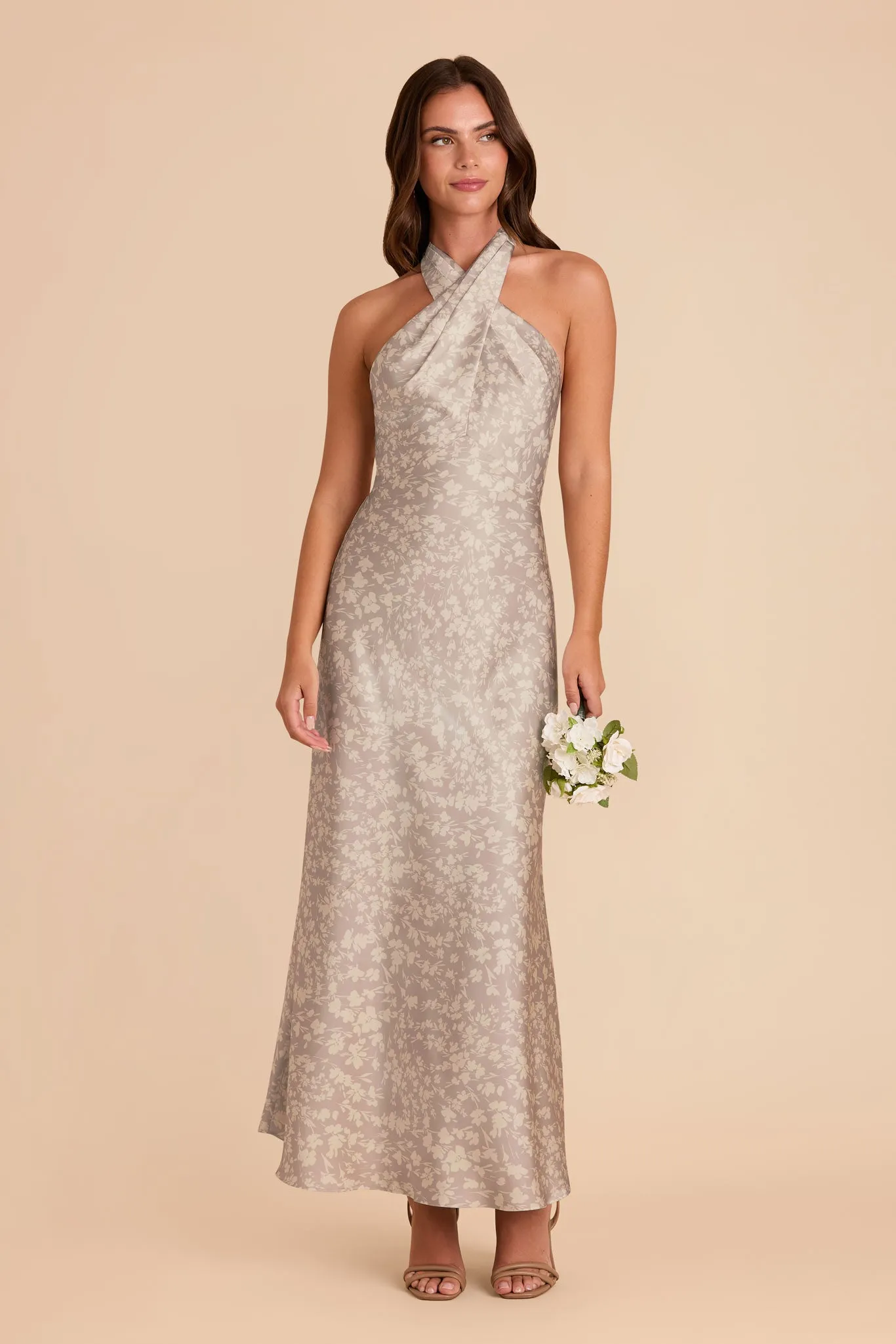 Monique Matte Satin Dress - Almond Dreamy Floral sold by Birdy Grey product image thumbnail 2