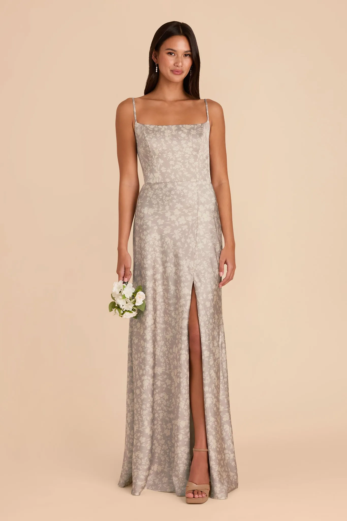 Mai Matte Satin Dress - Almond Dreamy Floral sold by Birdy Grey product image thumbnail 2