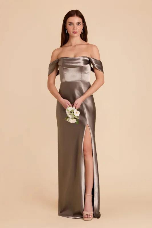 Mia Shiny Satin Convertible Dress - Quartz sold by Birdy Grey