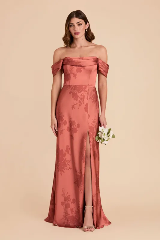 Mia Matte Satin Convertible Dress - Wild Rose Whimsical Blooms sold by Birdy Grey