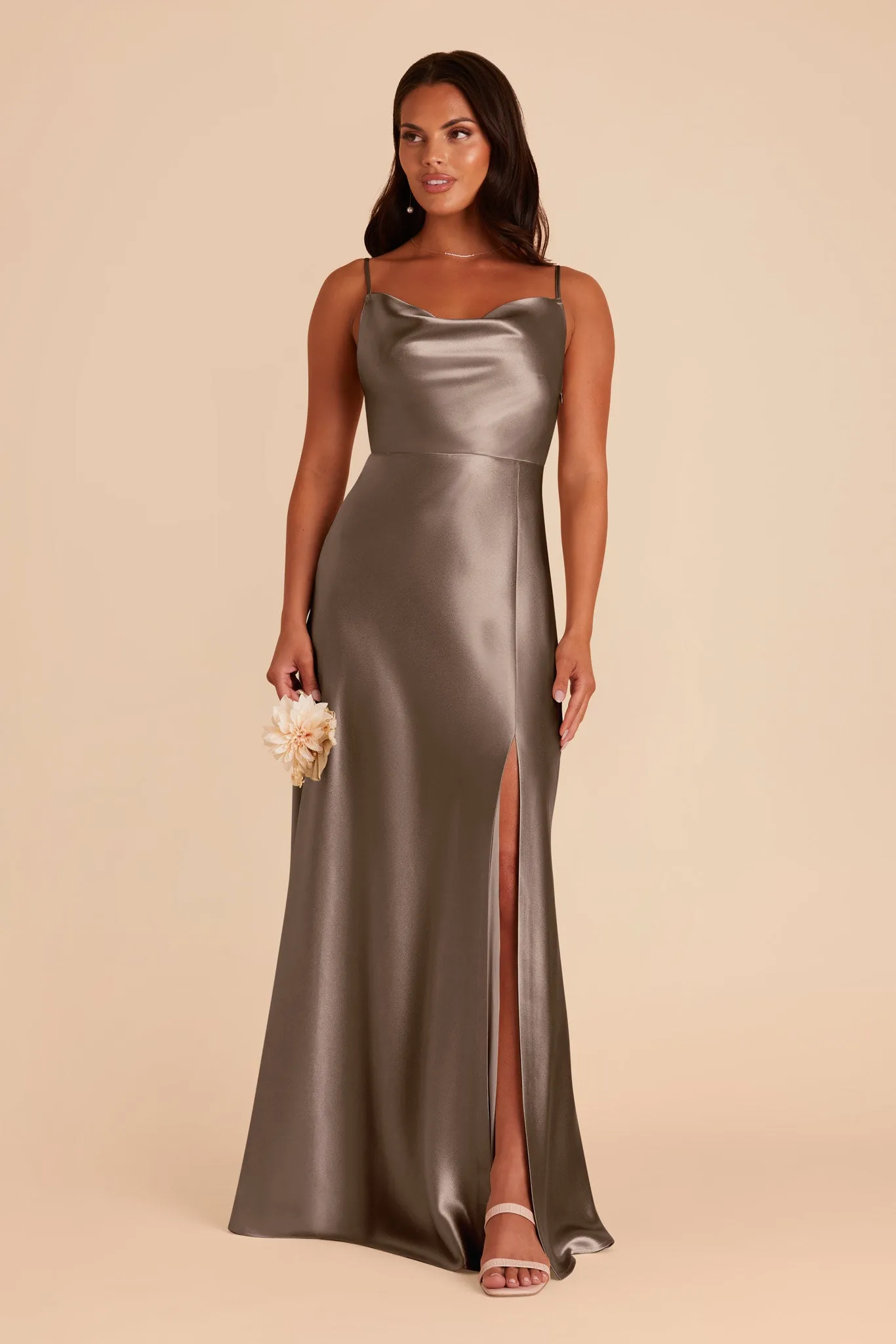 Lisa Long Shiny Satin Dress - Quartz sold by Birdy Grey product image thumbnail 3