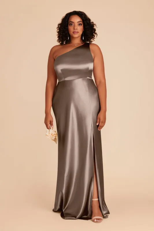 Kira Shiny Satin Dress - Quartz sold by Birdy Grey
