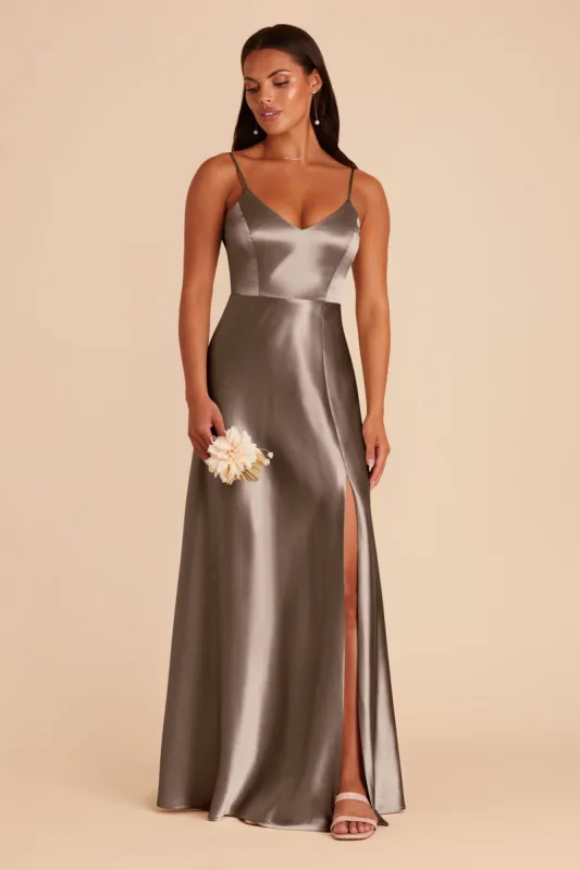 Jay Shiny Satin Dress - Quartz sold by Birdy Grey