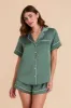 Jonny Satin Pajama Set - Eucalyptus sold by Birdy Grey