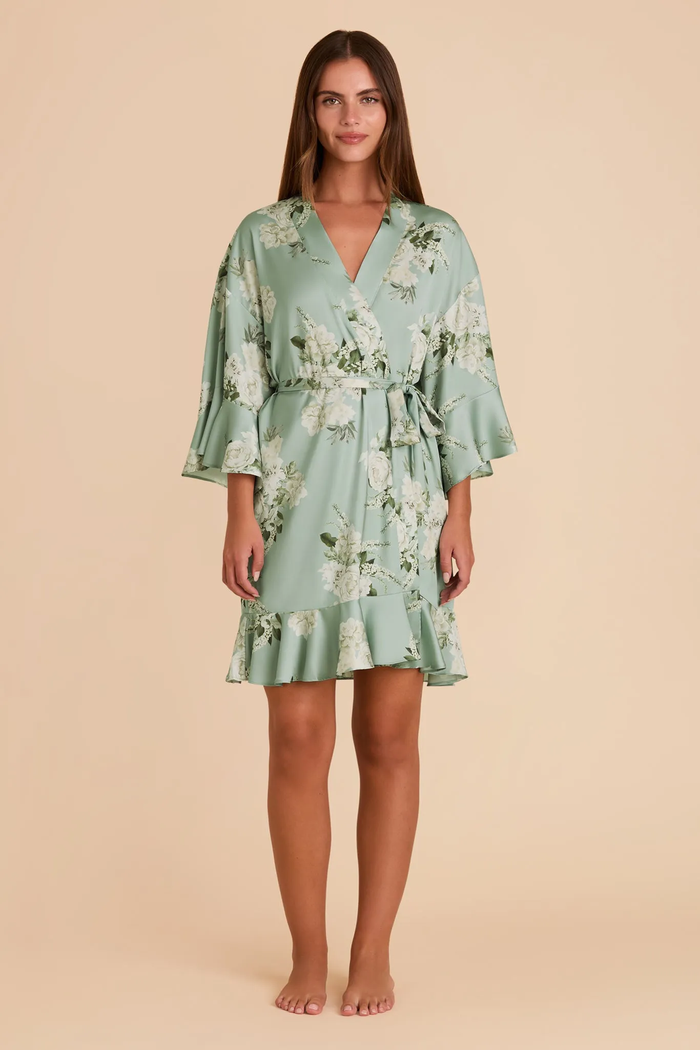 Kenny Floral Ruffle Robe - Sage Garden Bloom sold by Birdy Grey product image thumbnail 3