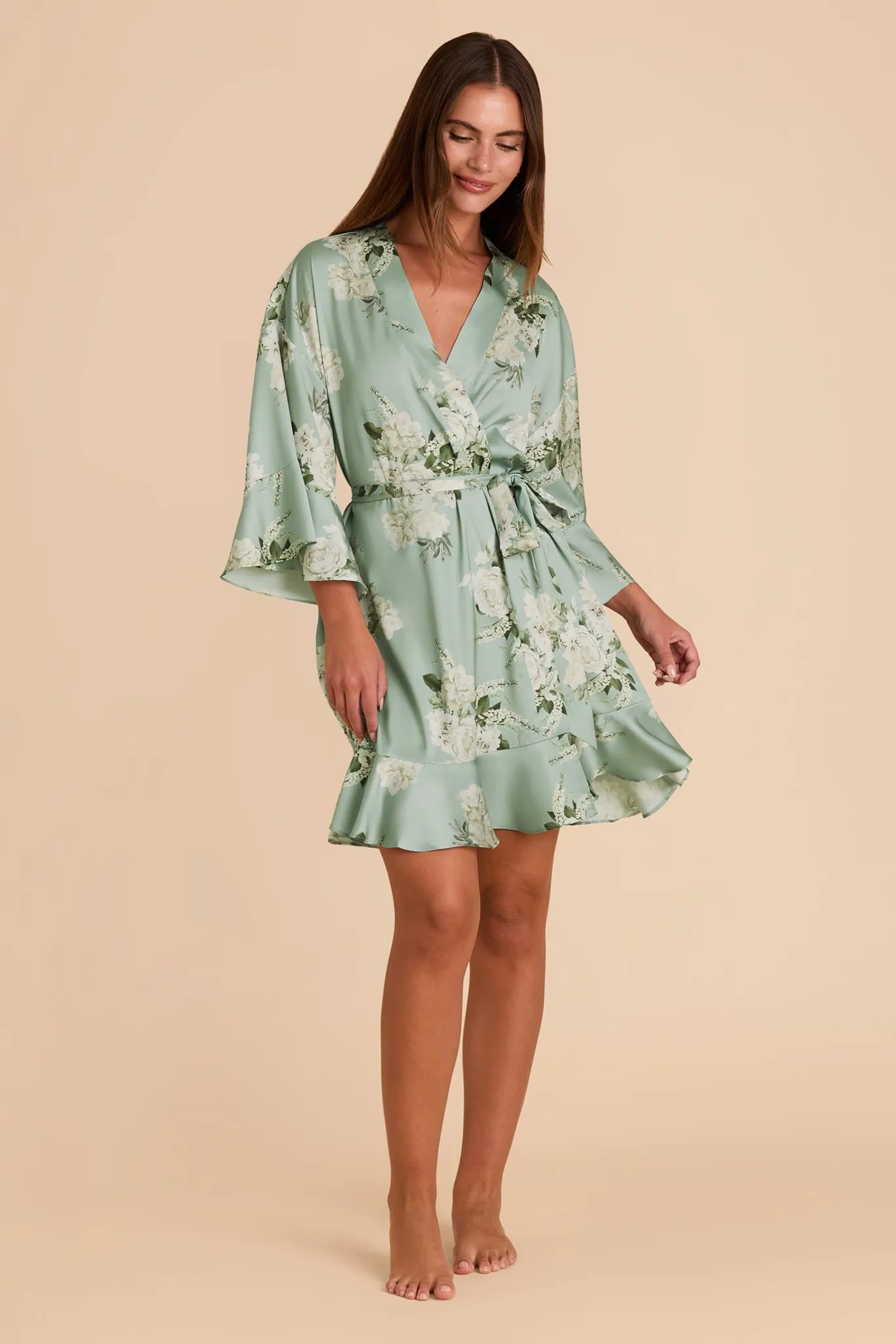 Kenny Floral Ruffle Robe - Sage Garden Bloom sold by Birdy Grey product image thumbnail 4