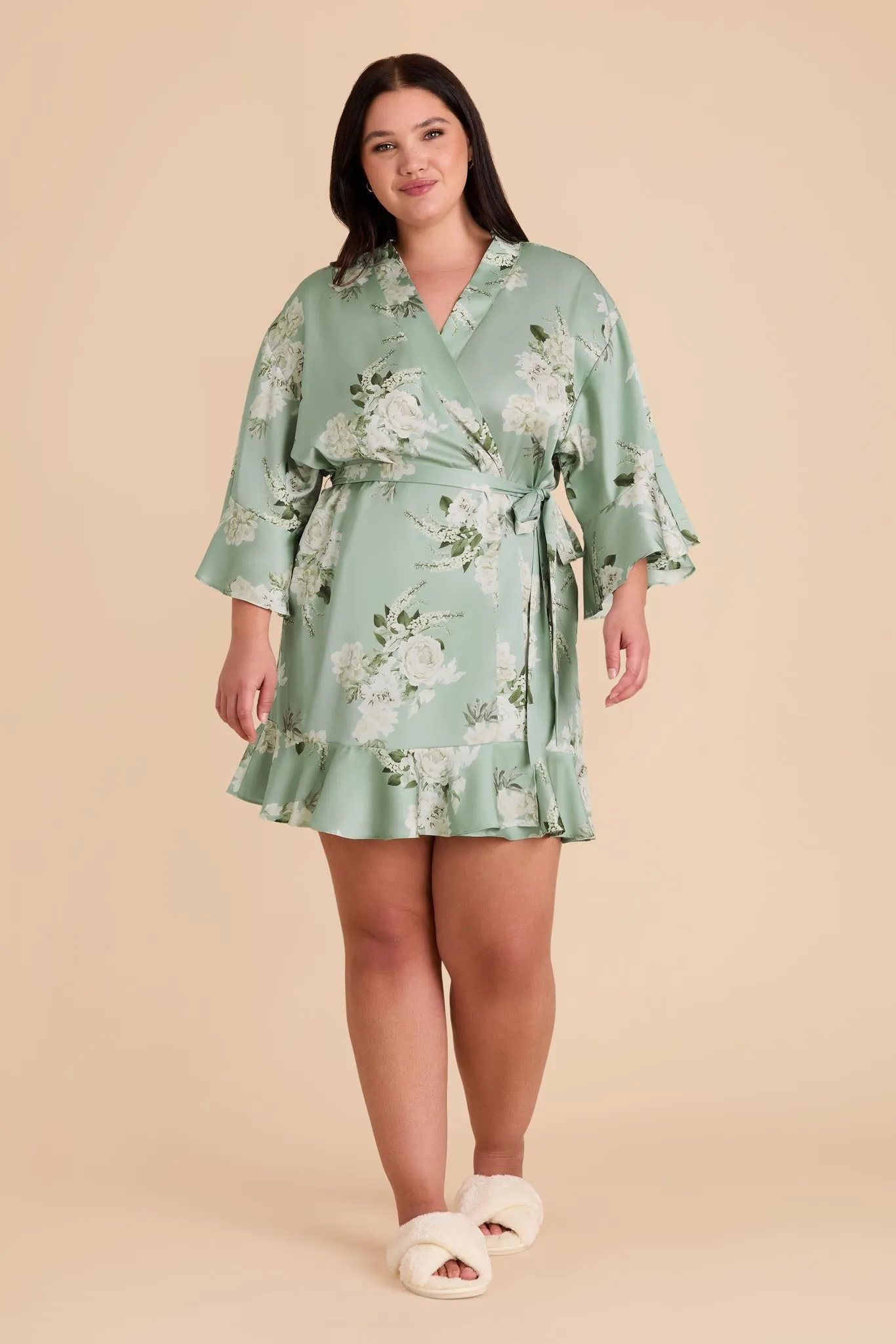 Kenny Floral Ruffle Robe - Sage Garden Bloom sold by Birdy Grey product image thumbnail 2