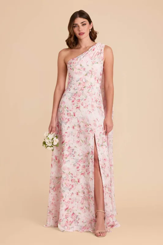 Melissa Chiffon Dress - Pink Falling Petals sold by Birdy Grey