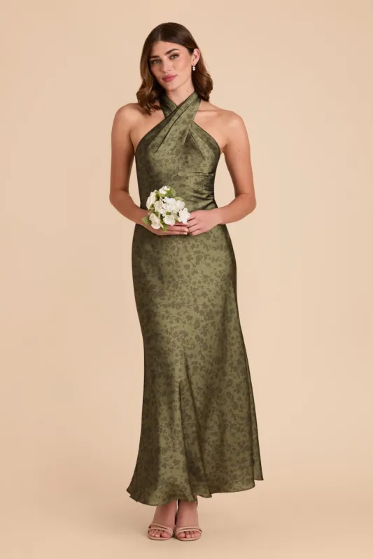 Monique Matte Satin Dress - Bright Martini Dreamy Floral sold by Birdy Grey