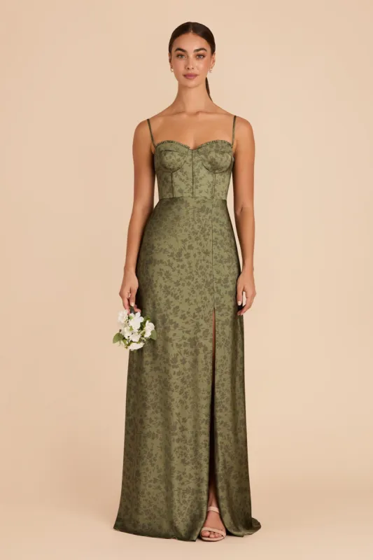 Jessica Matte Satin Dress - Bright Martini Dreamy Floral sold by Birdy Grey
