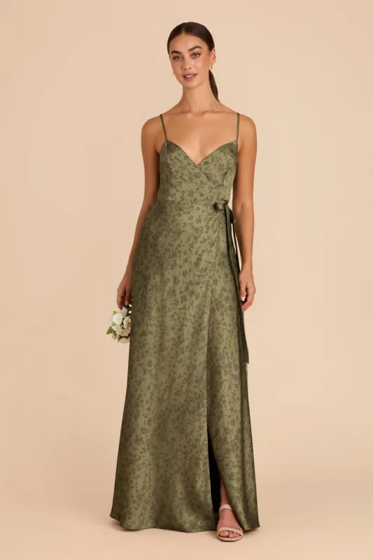 Cindy Matte Satin Dress - Bright Martini Dreamy Floral sold by Birdy Grey