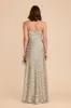 Lisa Long Matte Satin Dress - Moss Green Dreamy Floral sold by Birdy Grey