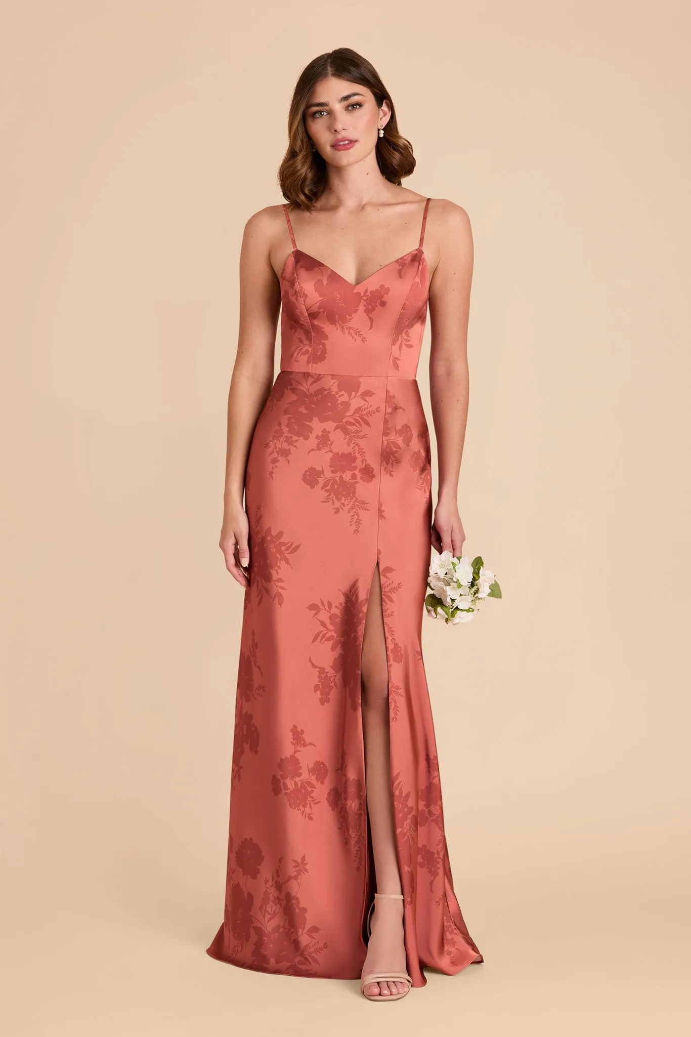 Jay Matte Satin Dress - Wild Rose Whimsical Blooms sold by Birdy Grey