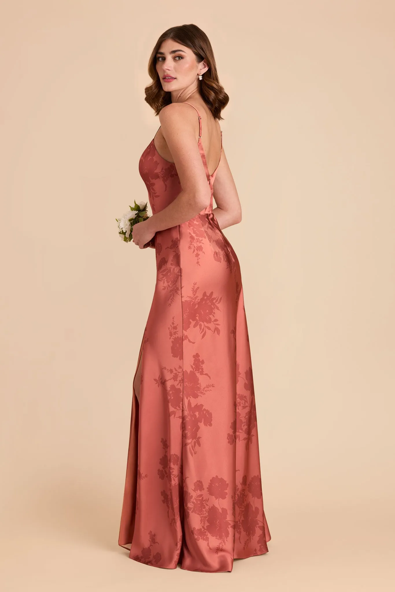 Jay Matte Satin Dress - Wild Rose Whimsical Blooms sold by Birdy Grey product image thumbnail 3