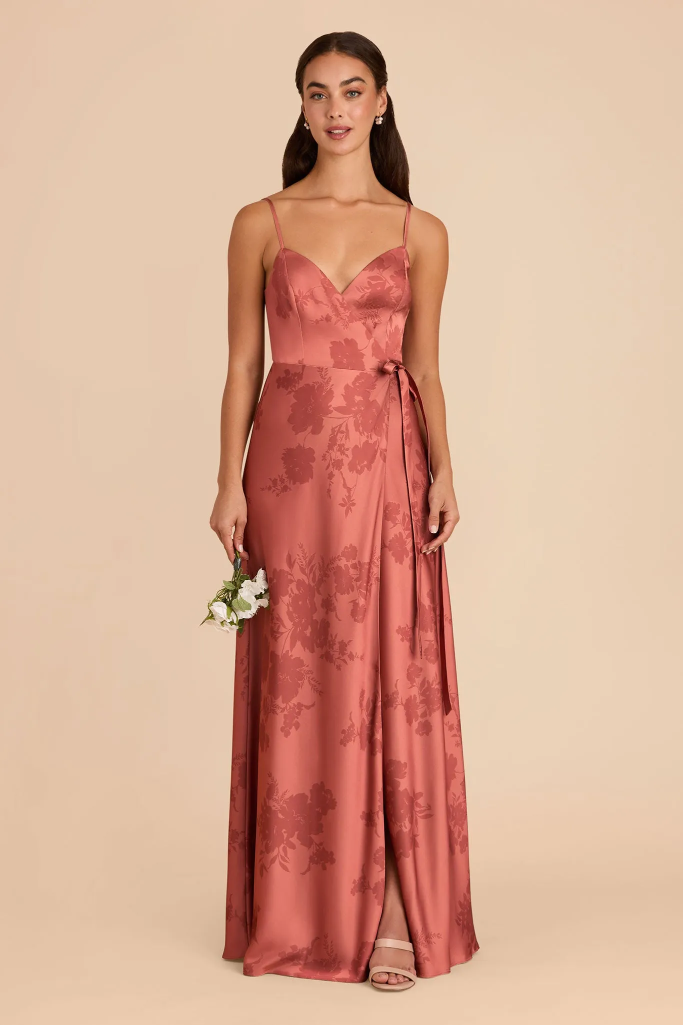 Cindy Matte Satin Dress - Wild Rose Whimsical Blooms sold by Birdy Grey product image thumbnail 2