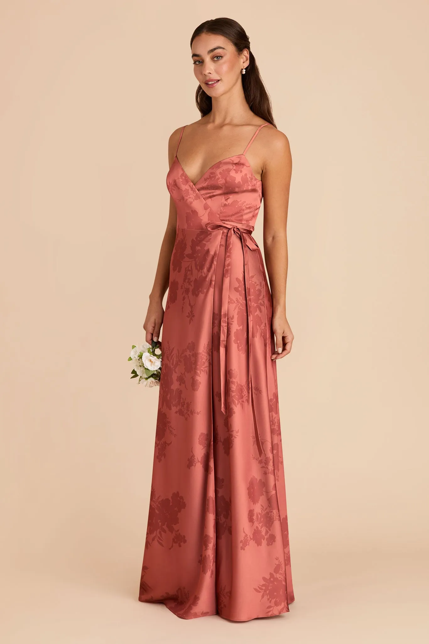 Cindy Matte Satin Dress - Wild Rose Whimsical Blooms sold by Birdy Grey product image thumbnail 3