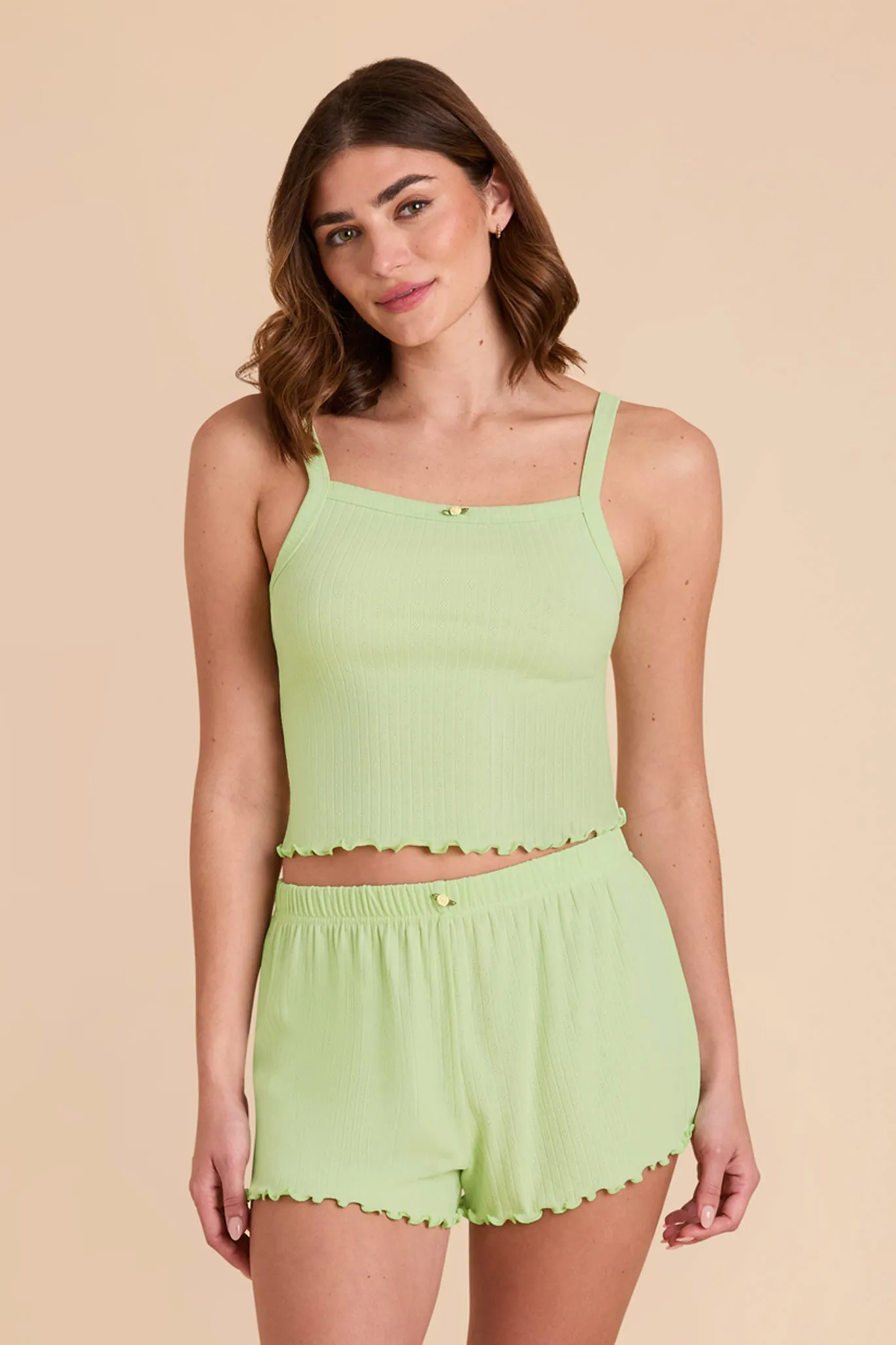 Sunday Pointelle Set - Bright Pistachio sold by Birdy Grey