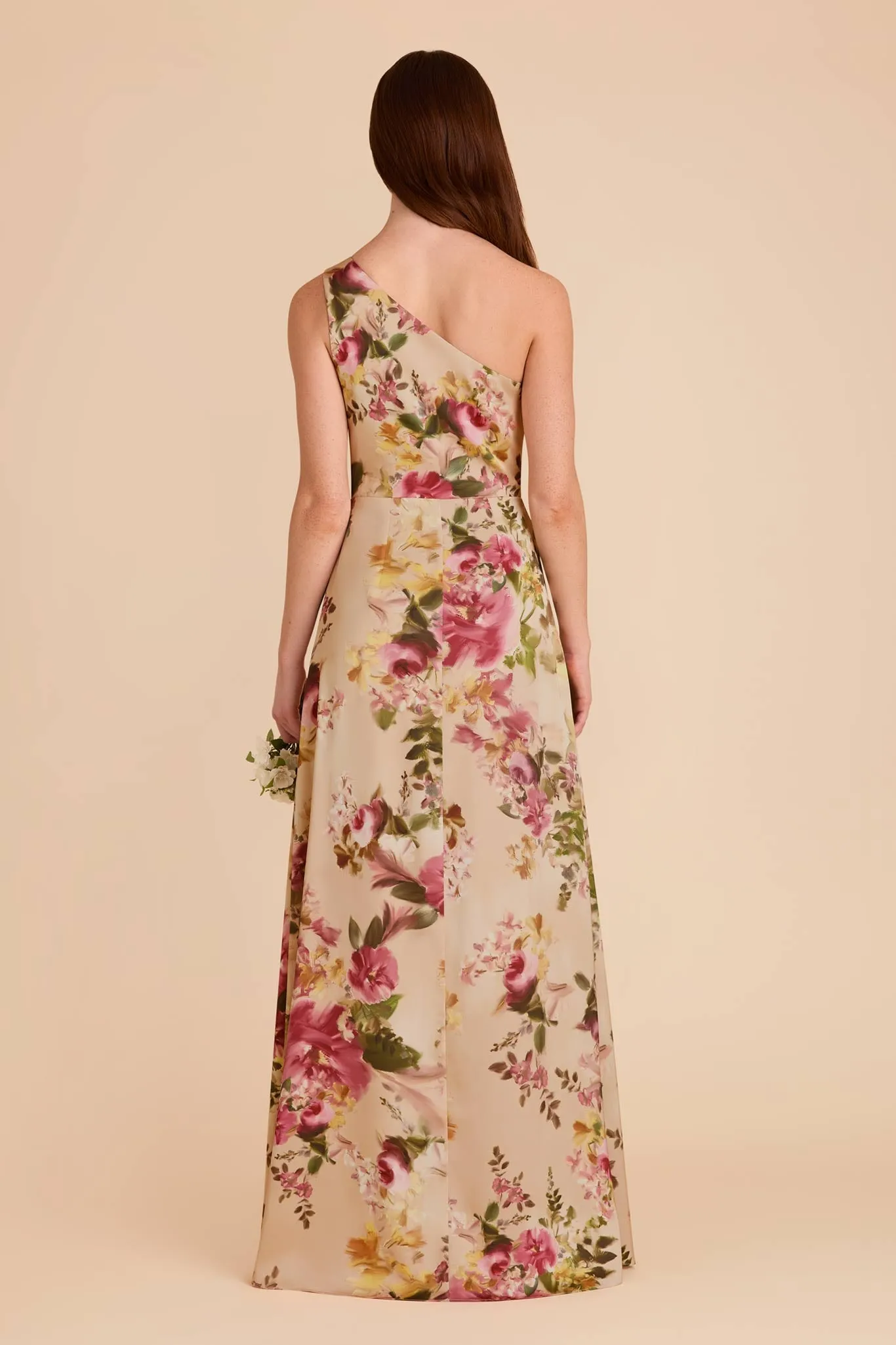 Kira Matte Satin Dress - Hazelnut Moody Blooms sold by Birdy Grey product image thumbnail 4