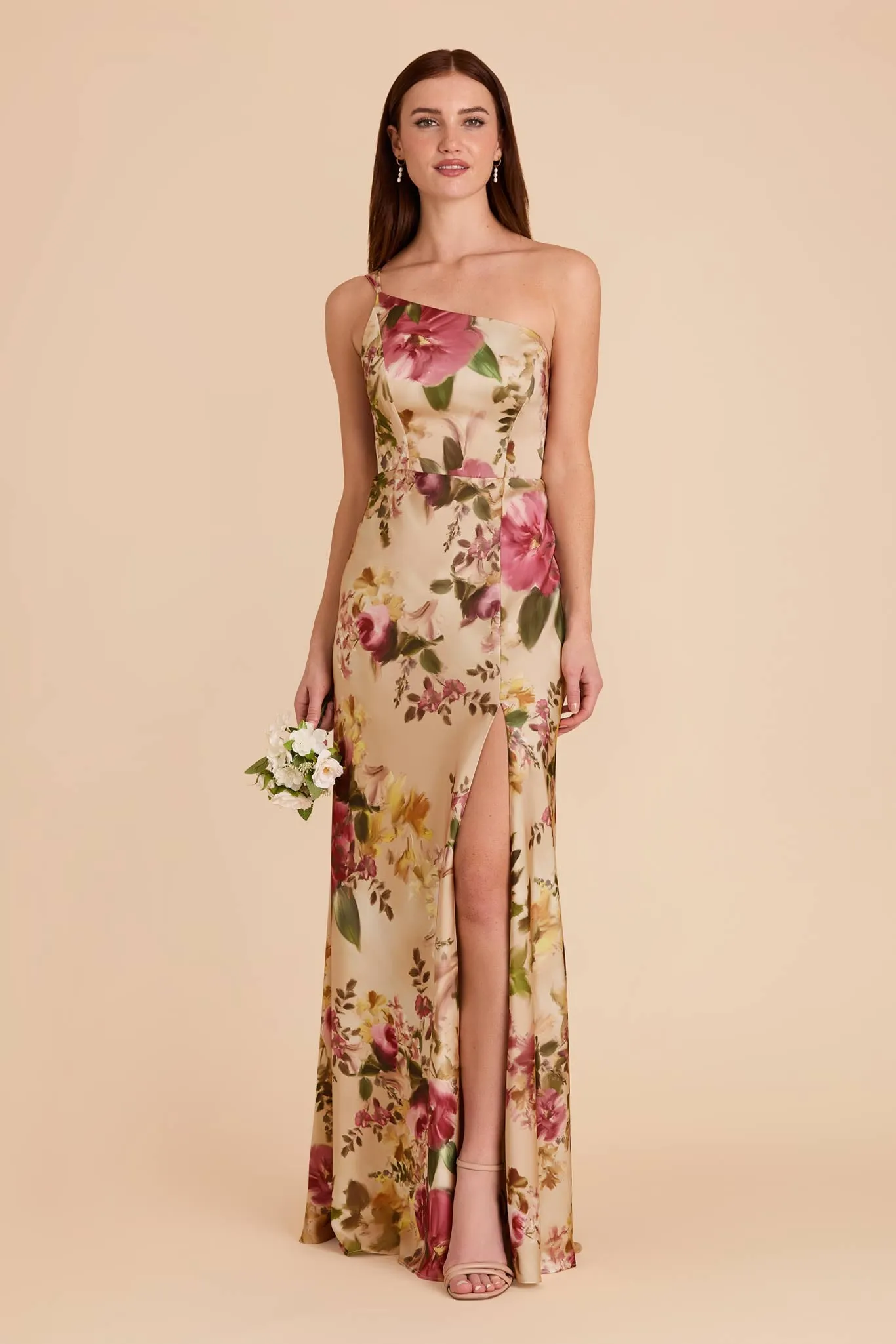 Kensie Matte Satin Dress - Hazelnut Moody Blooms sold by Birdy Grey product image thumbnail 2