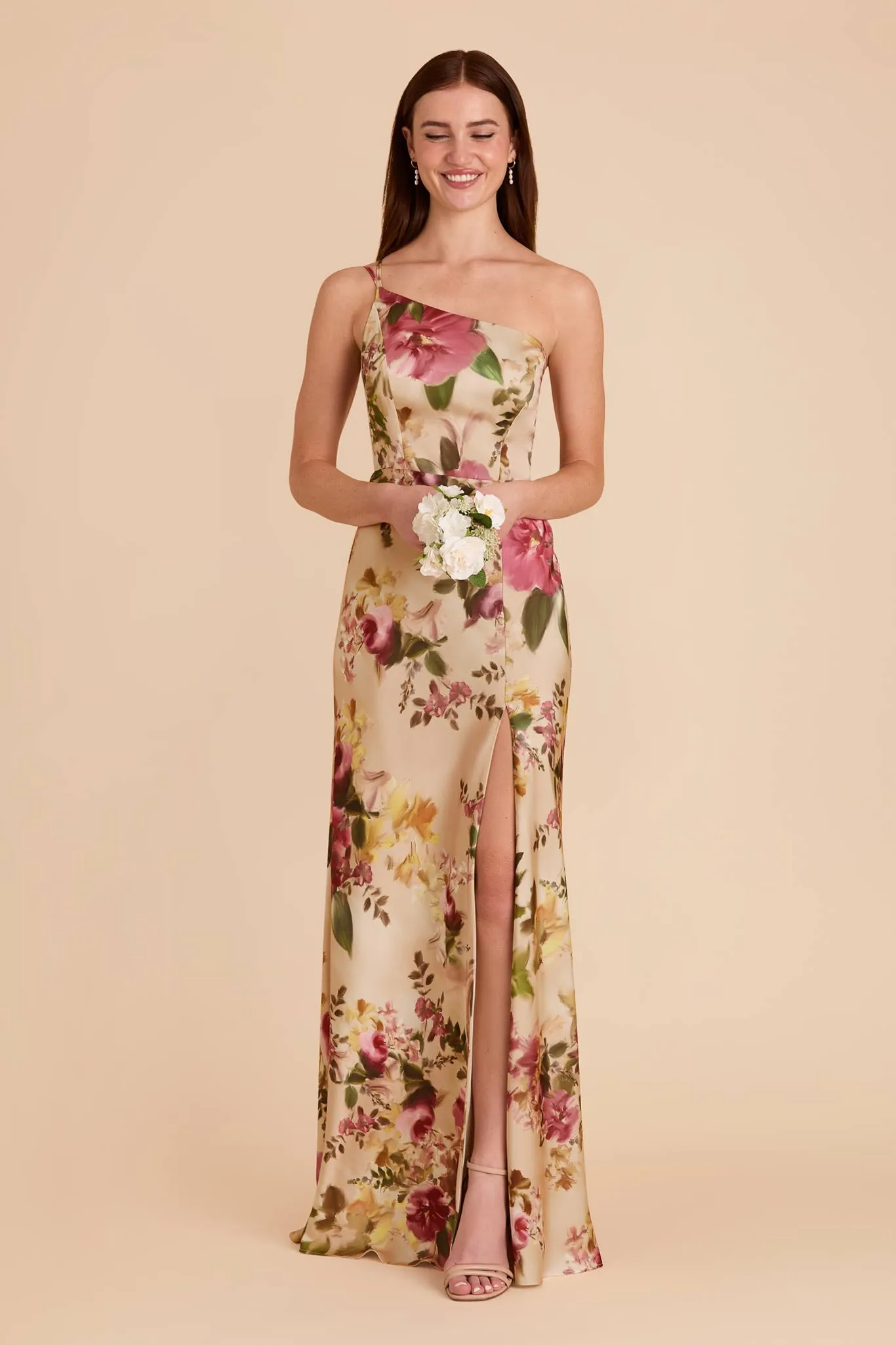 Kensie Matte Satin Dress - Hazelnut Moody Blooms sold by Birdy Grey product image thumbnail 3