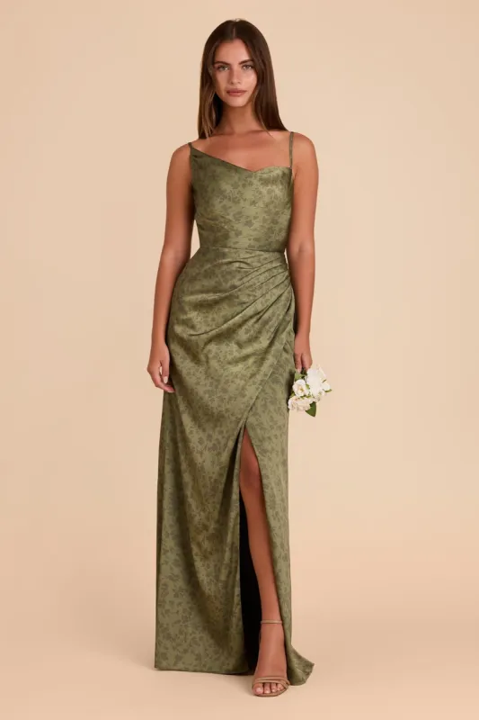 Jennifer Matte Satin Dress - Bright Martini Dreamy Floral sold by Birdy Grey