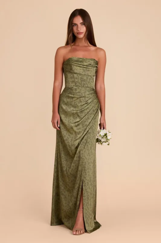 Carrie Matte Satin Dress - Bright Martini Dreamy Floral sold by Birdy Grey