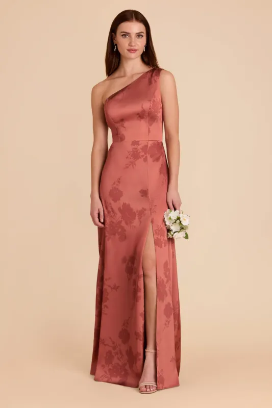 Kira Matte Satin Dress - Wild Rose Whimsical Blooms sold by Birdy Grey