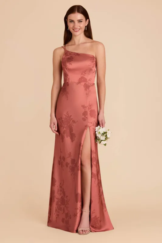 Kensie Matte Satin Dress - Wild Rose Whimsical Blooms sold by Birdy Grey