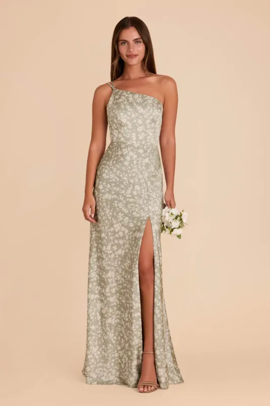 Kensie Matte Satin Dress - Moss Green Dreamy Floral sold by Birdy Grey