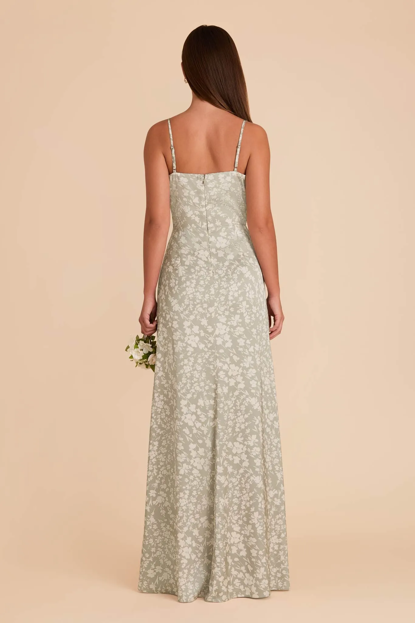 Jennifer Matte Satin Dress - Moss Green Dreamy Floral sold by Birdy Grey product image thumbnail 4