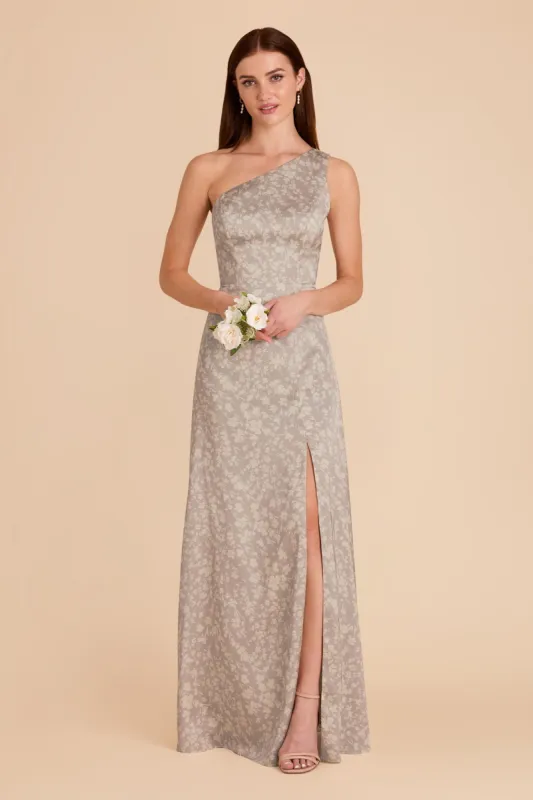 Kira Matte Satin Dress - Almond Dreamy Floral sold by Birdy Grey