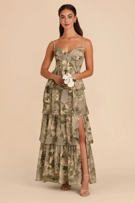 Lola Chiffon Dress - Doe Painted Botanics sold by Birdy Grey