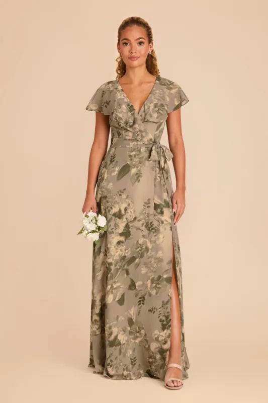 Jackson Chiffon Dress - Doe Painted Botanics sold by Birdy Grey