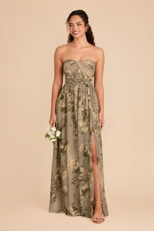Grace Convertible Dress With Slit - Doe Painted Botanics sold by Birdy Grey