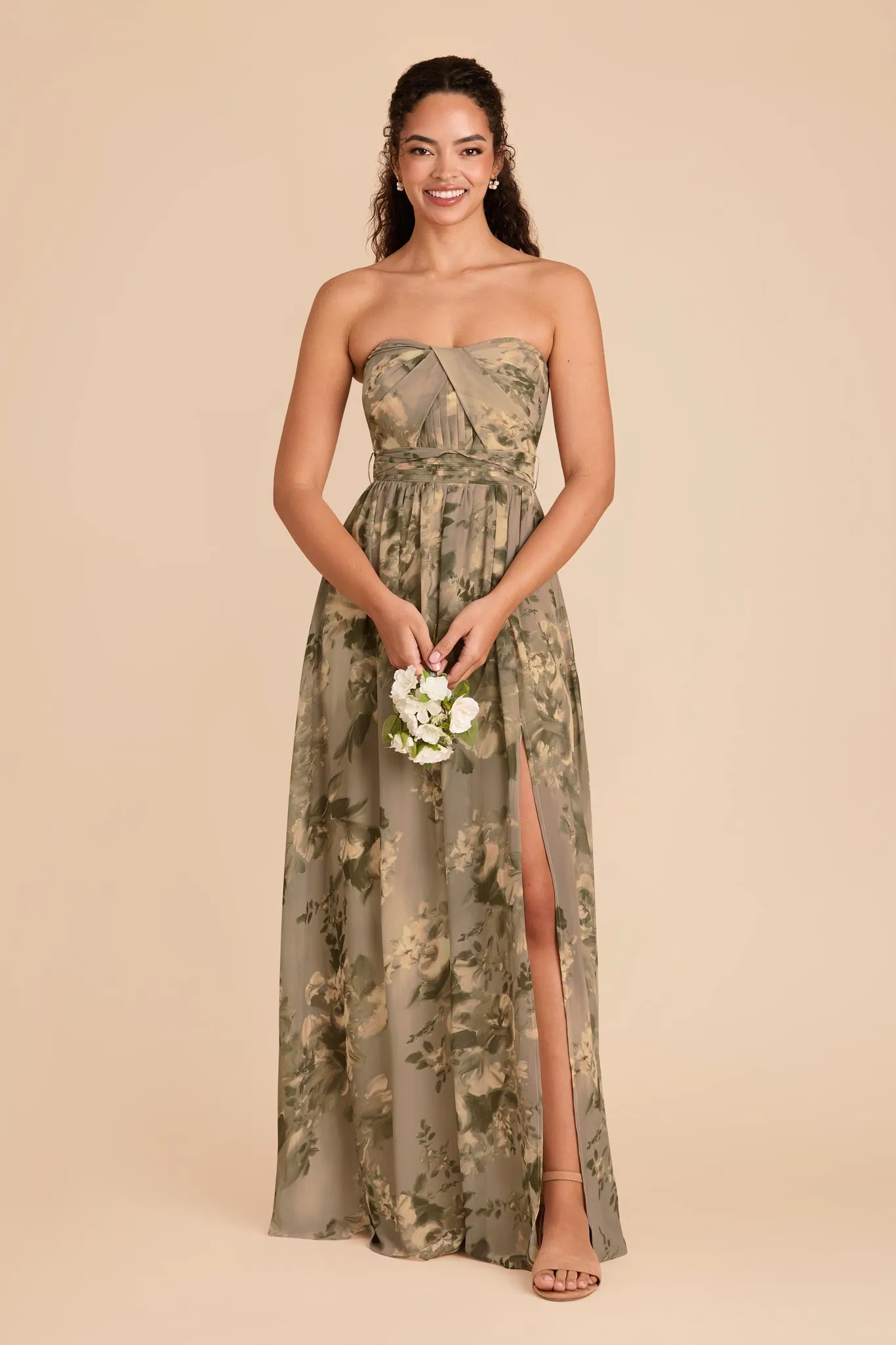 Grace Convertible Dress With Slit - Doe Painted Botanics sold by Birdy Grey product image thumbnail 3