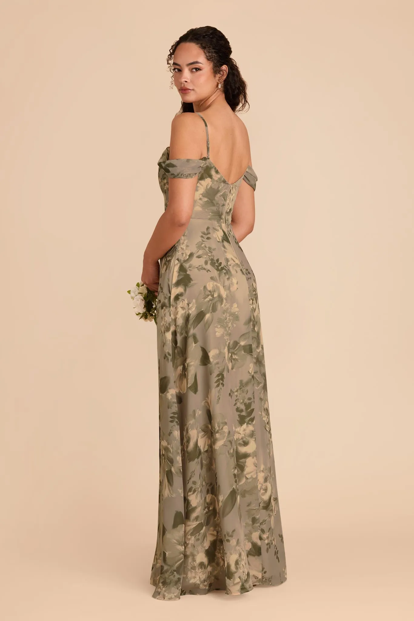 Devin Convertible Dress With Slit - Doe Painted Botanics sold by Birdy Grey product image thumbnail 4