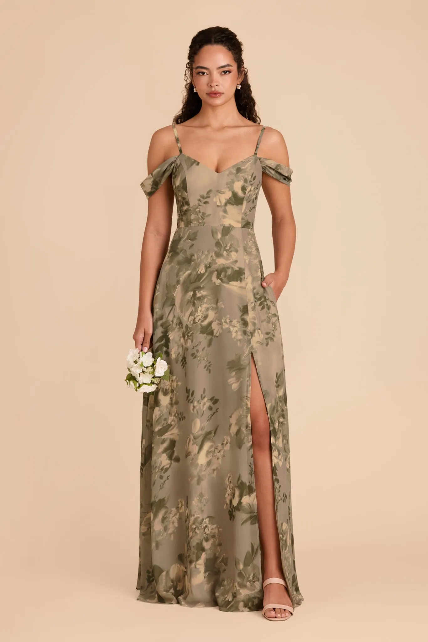 Devin Convertible Dress With Slit - Doe Painted Botanics sold by Birdy Grey product image thumbnail 3