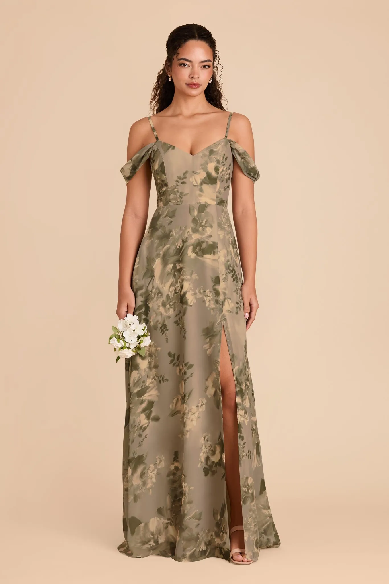 Devin Convertible Dress With Slit - Doe Painted Botanics sold by Birdy Grey