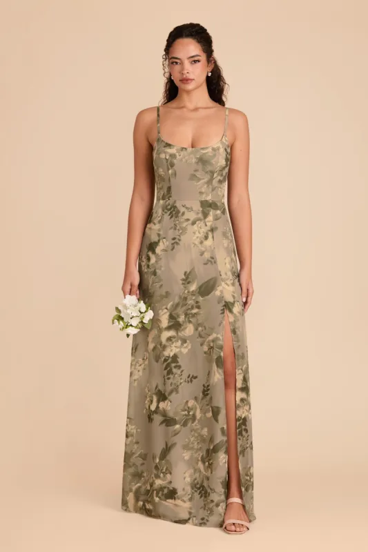 Amy Chiffon Dress - Doe Painted Botanics sold by Birdy Grey