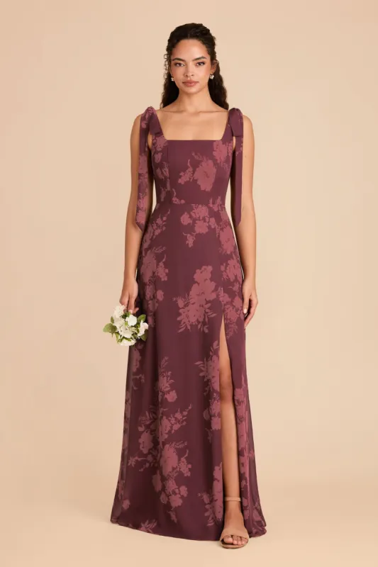 Alex Convertible Dress Chiffon - Sangria Whimsical Blooms sold by Birdy Grey
