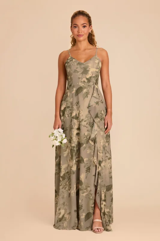 Theresa Chiffon Dress - Doe Painted Botanics sold by Birdy Grey