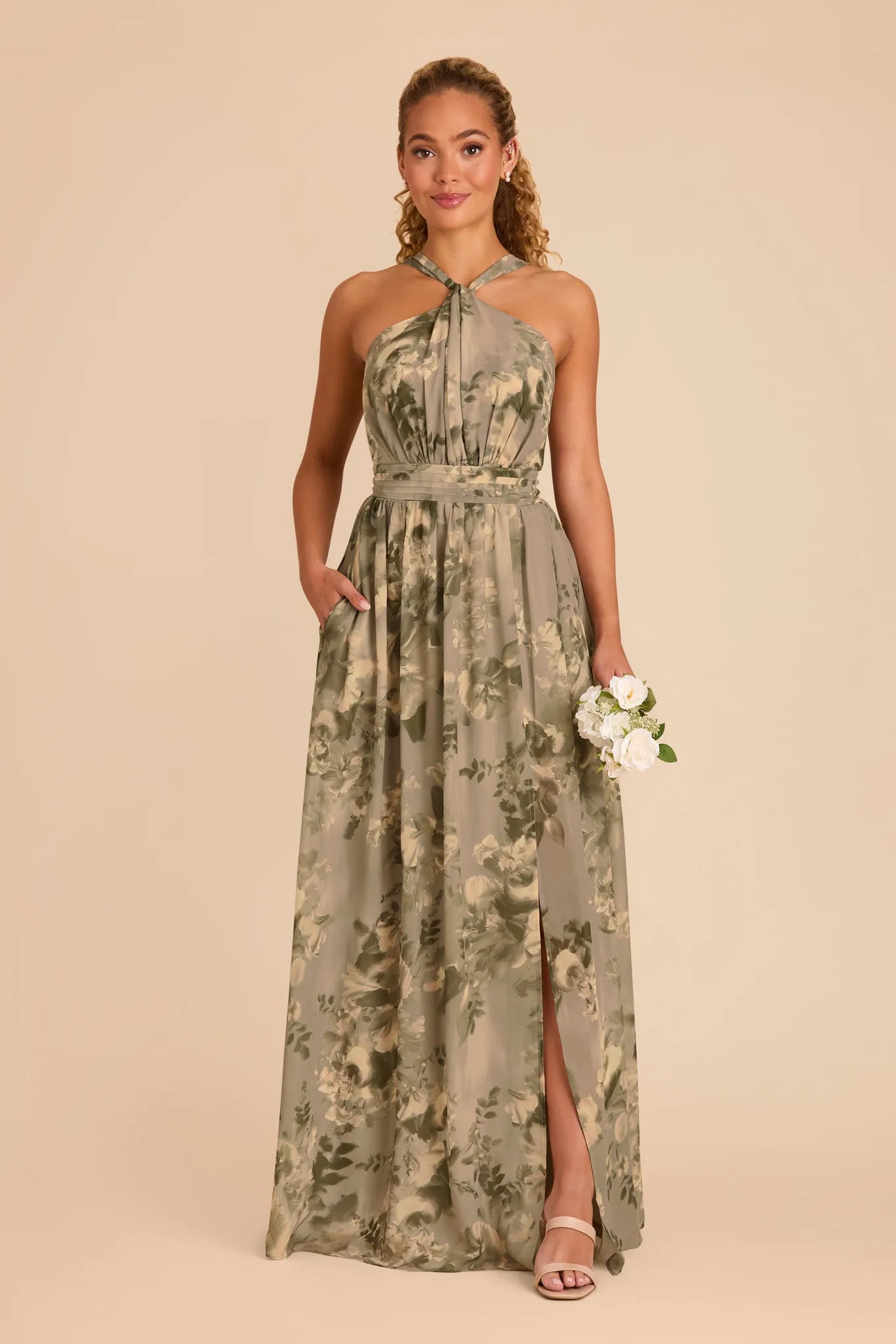 Kiko Chiffon Dress - Doe Painted Botanics sold by Birdy Grey product image thumbnail 3