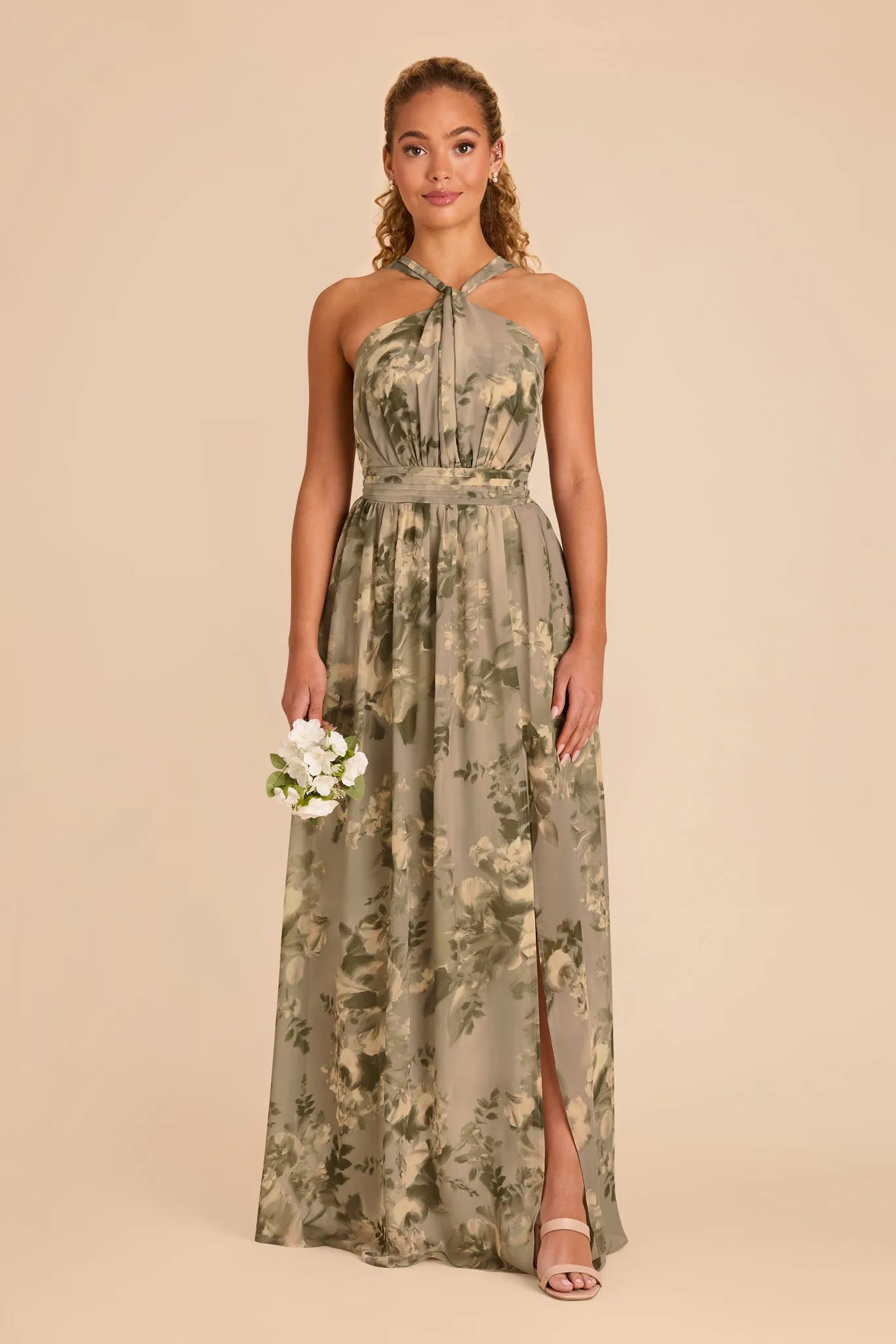 Kiko Chiffon Dress - Doe Painted Botanics sold by Birdy Grey