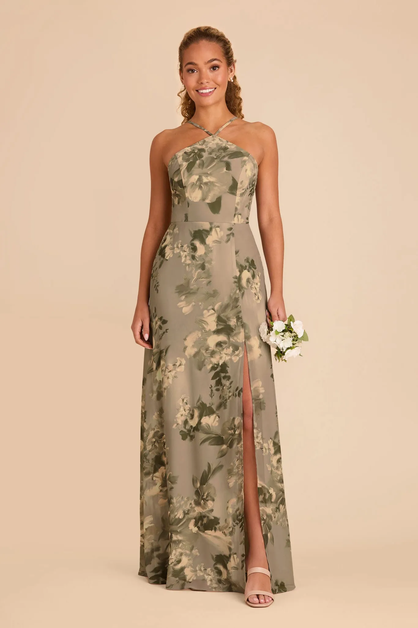 Juliet Chiffon Dress - Doe Painted Botanics sold by Birdy Grey